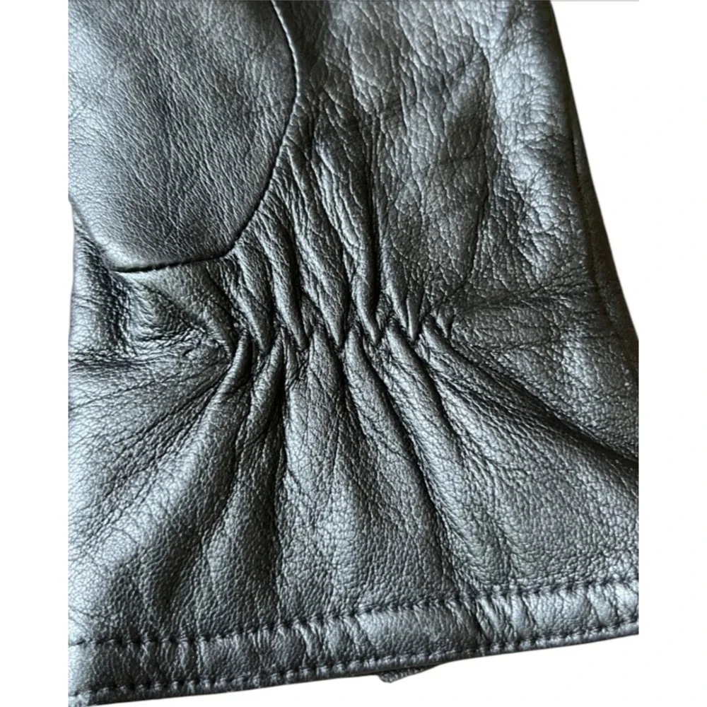 THINSULATE 40 GRAMS Black Leather Gloves SOFT FLEECE LINED Ladies Size S